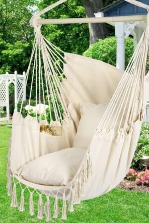 Hamakas - smėlio spalvos braziliška kėdė