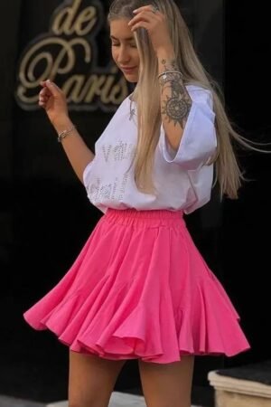 Pink sijonas su šortais