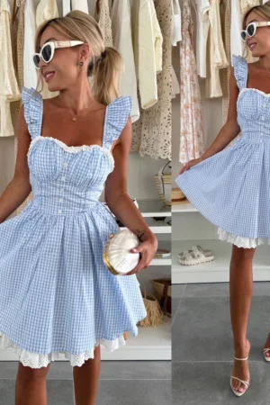 100 % MEDVILNĖS WINNET MĖLYNA SUKNELĖ