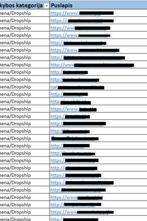 Visų tiekėjų sąrašas | 2500 kontaktų