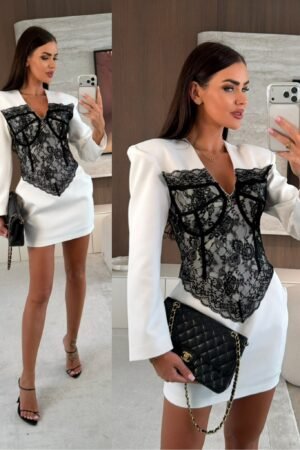 Amelisse suknelė juodai balta