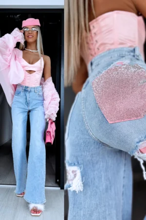 PINK DRIP Y3517-2" džinsai